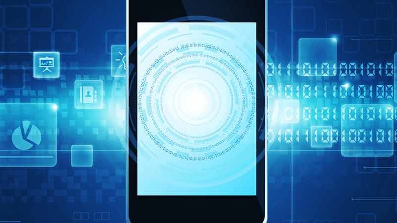 A cellphone represents the different services County residents can access