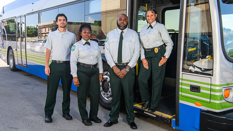 group of Metrobus operators and drivers