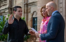 Commissioner Kevin Marino Cabrera gets sworn in