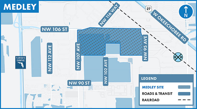 map illustration of medley site