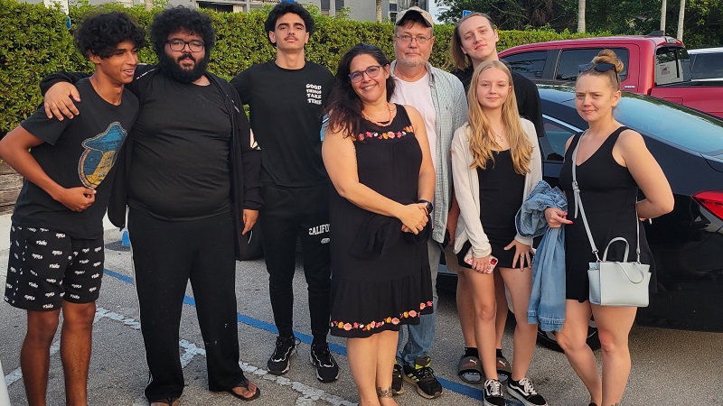 Christine Garcia (black dress) and family