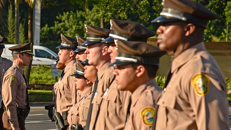 New recruits lined up in uniform.