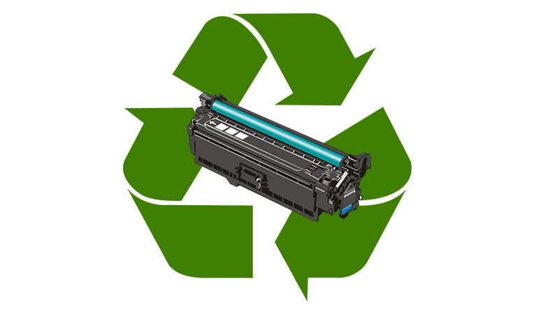 Toner and recycle symbol