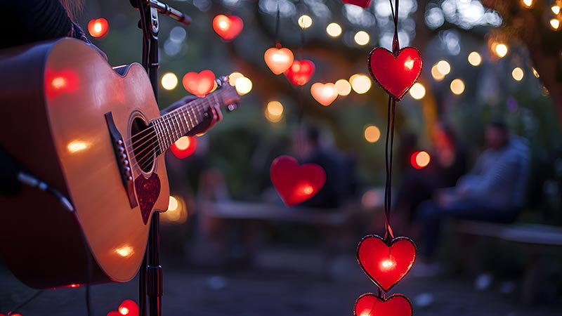 Valentine's Day evening music imagery